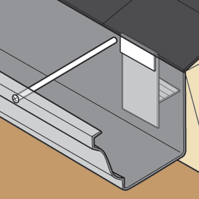 A diagram showing how a wedge attaches to a gutter