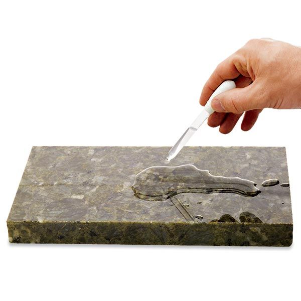 Visual of sealing stone countertop surface