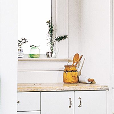 a prepping station in a pantry 