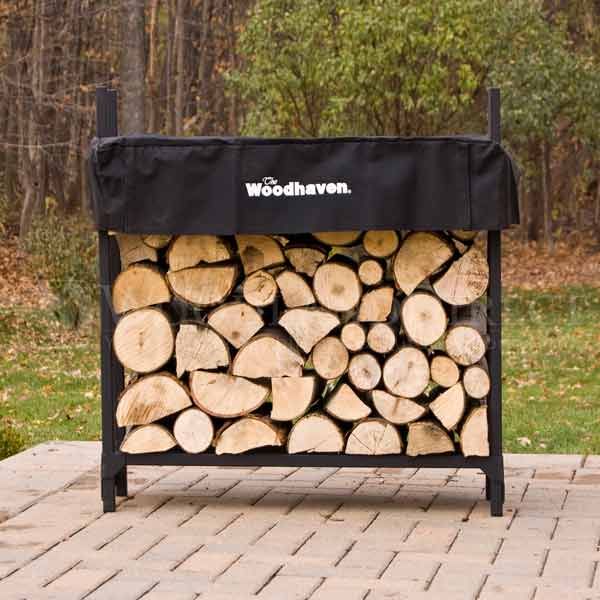 A covered firewood rack.