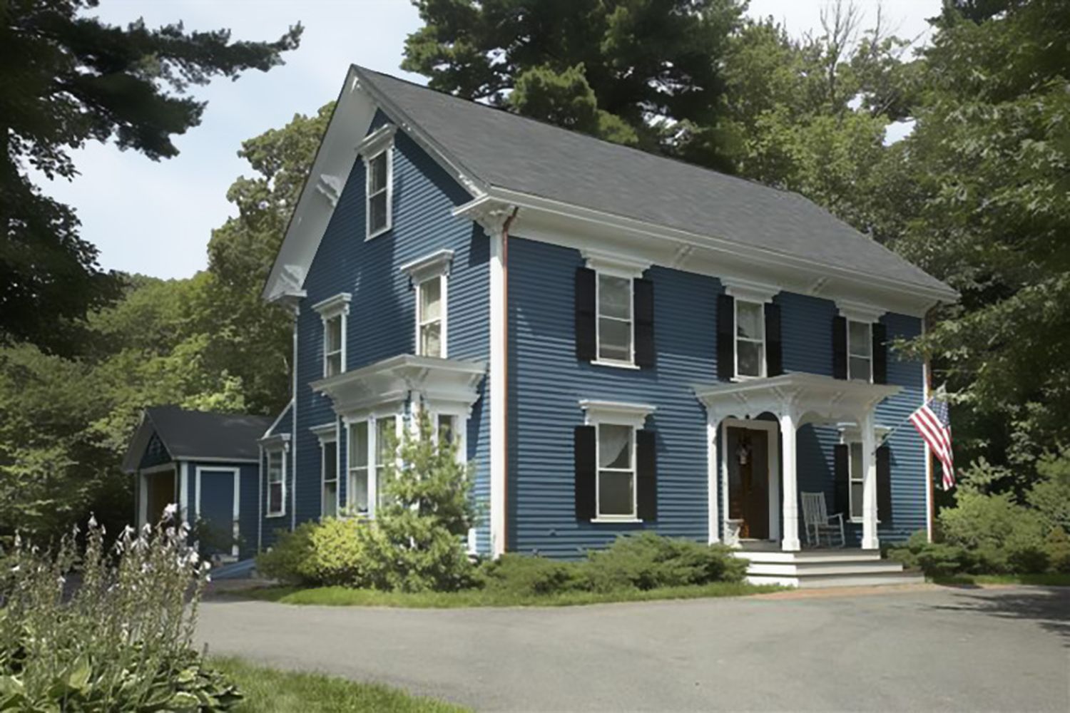 A house painted blue