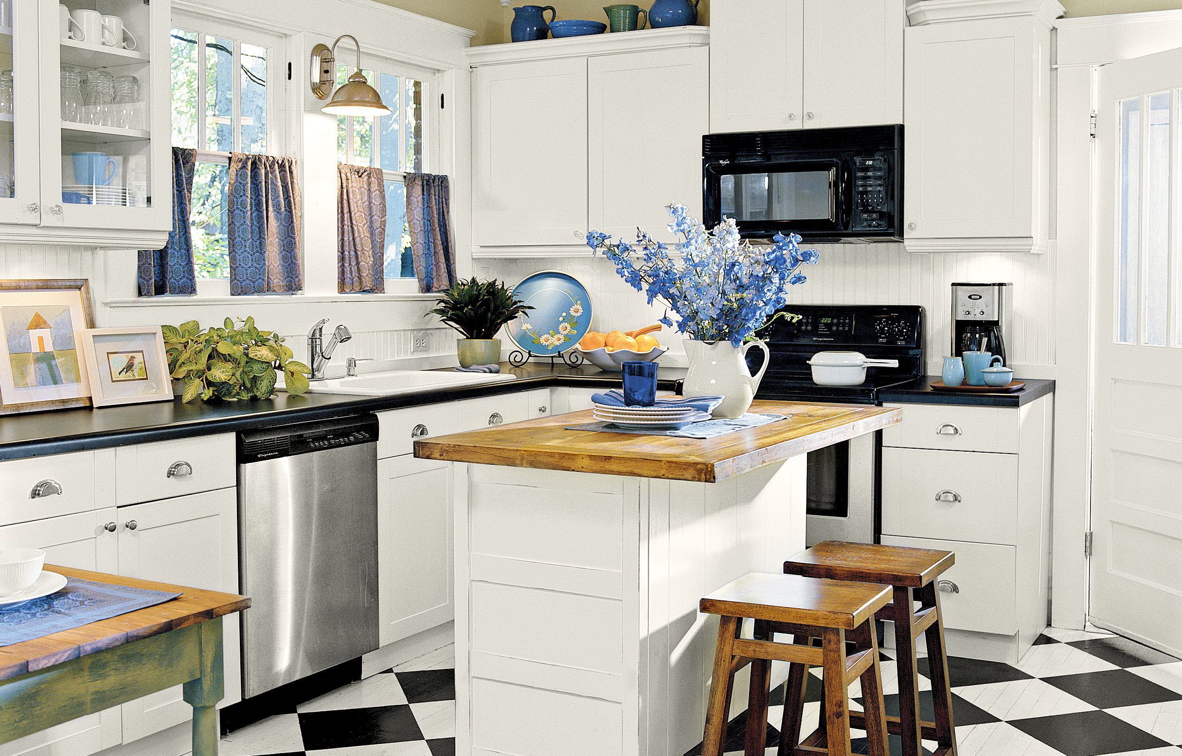 A fixed-up kitchen island.