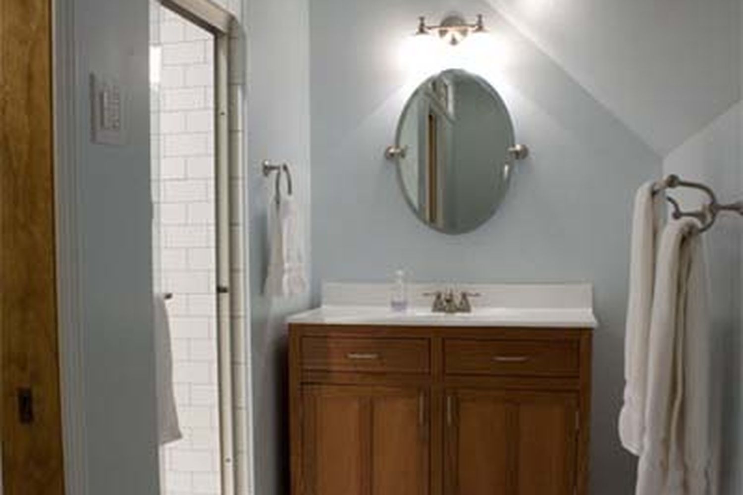 a bright and stylish bathroom