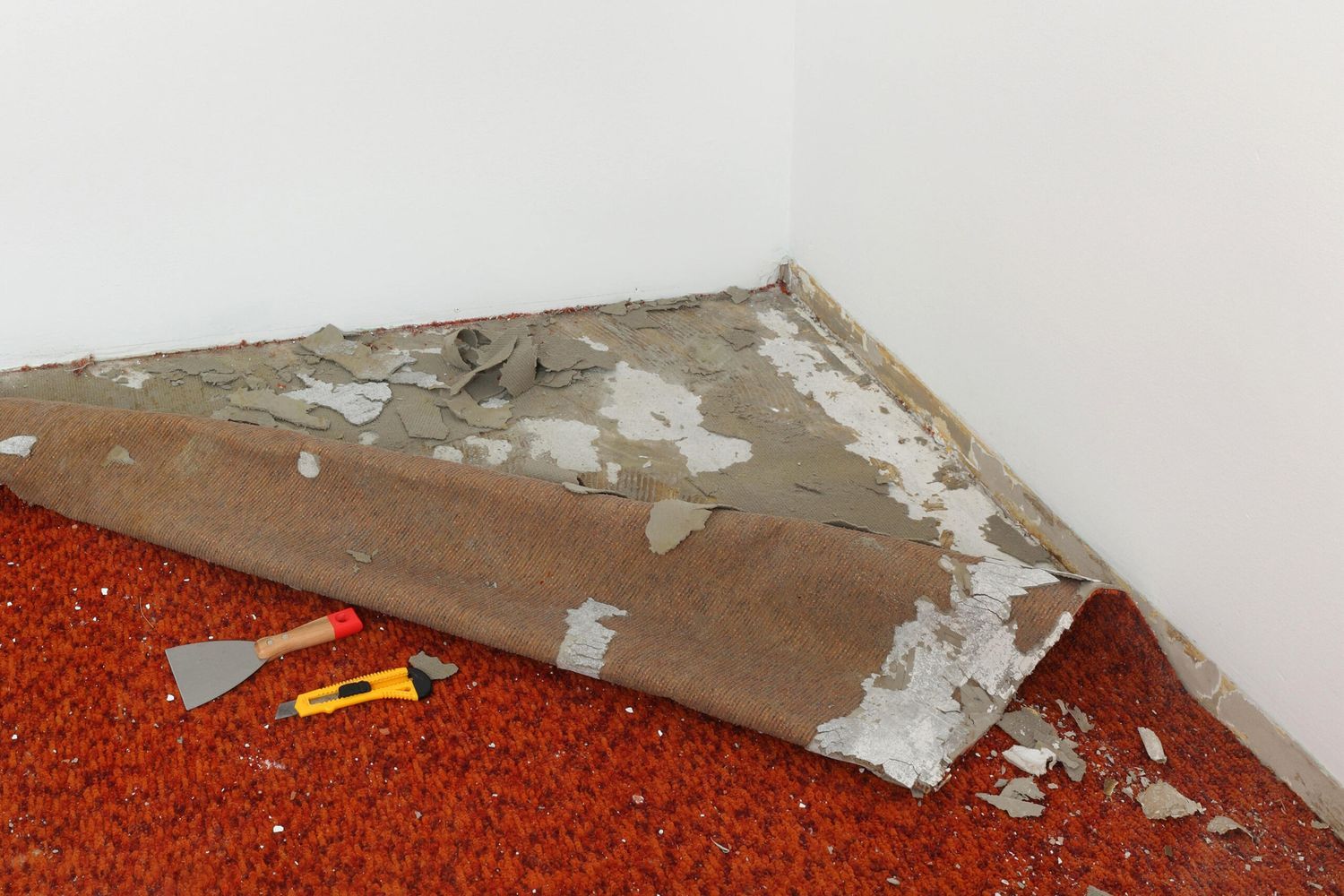 Carpet being removed.