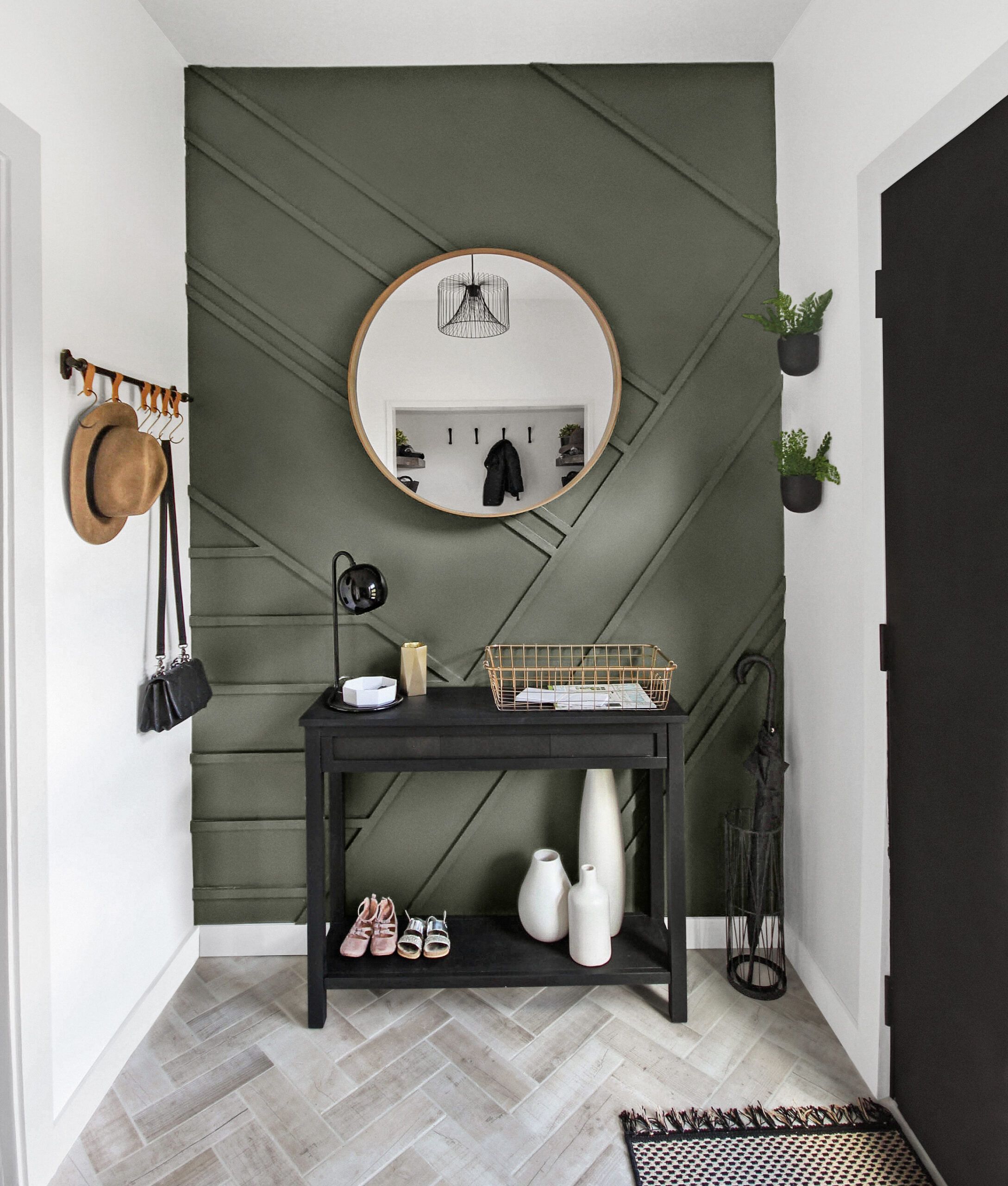 DIY Geometric Accent Wall Entryway