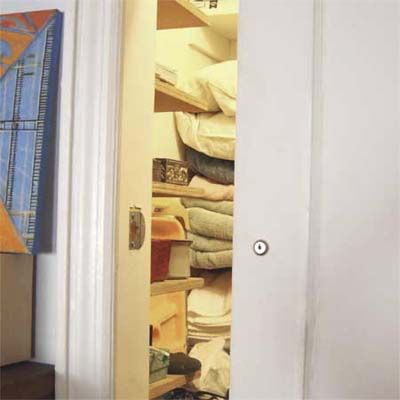 A small locking linen closet.