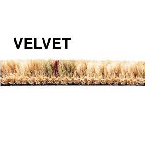 Cross-section view of velvet style carpet.