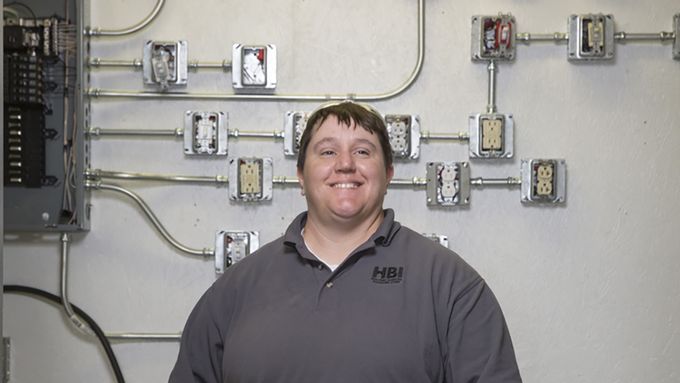 Electrician Christin Ladue.