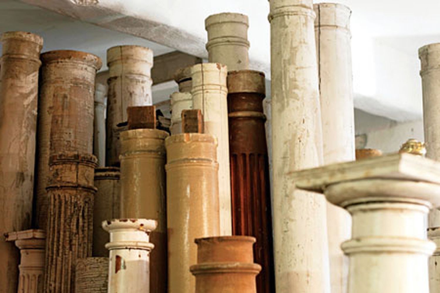 a mix of columns in different colors and types