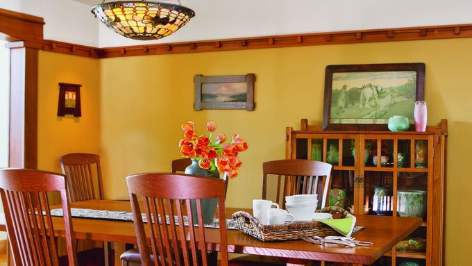 a craftsman style dining room