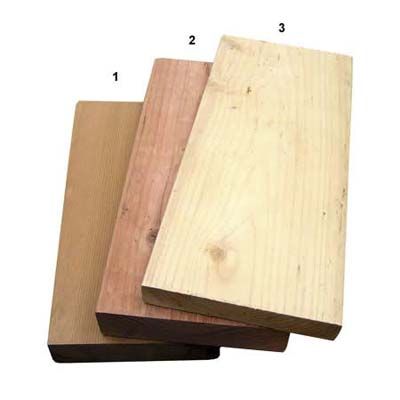 Images of three kinds of Redwood and cedar.