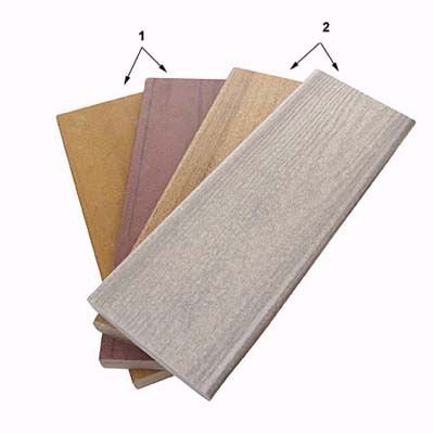 Image of various composite decking materials.