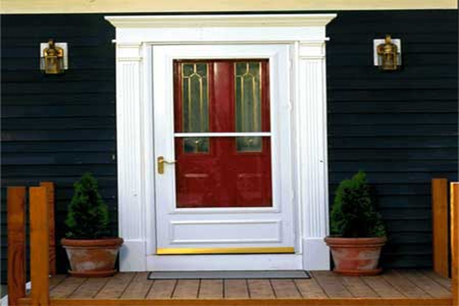 A dented door