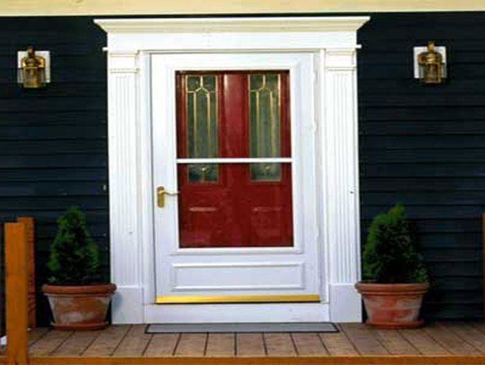 A dented door