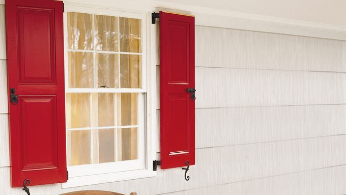 red exterior shutters on a home