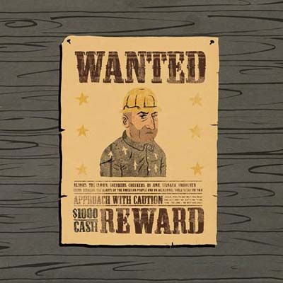 an illustration of a wanted poster