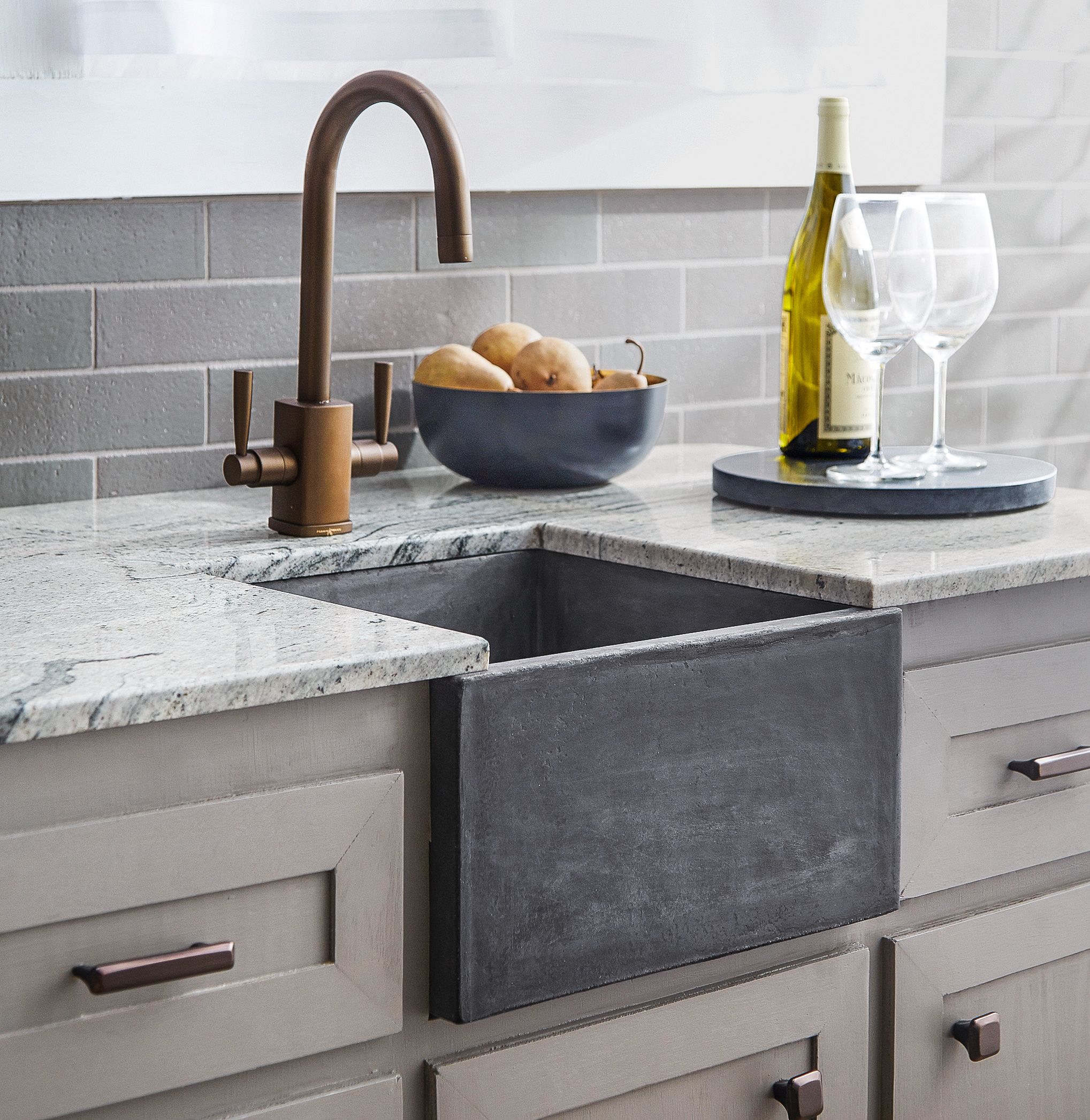 a small downsized farmhouse sink