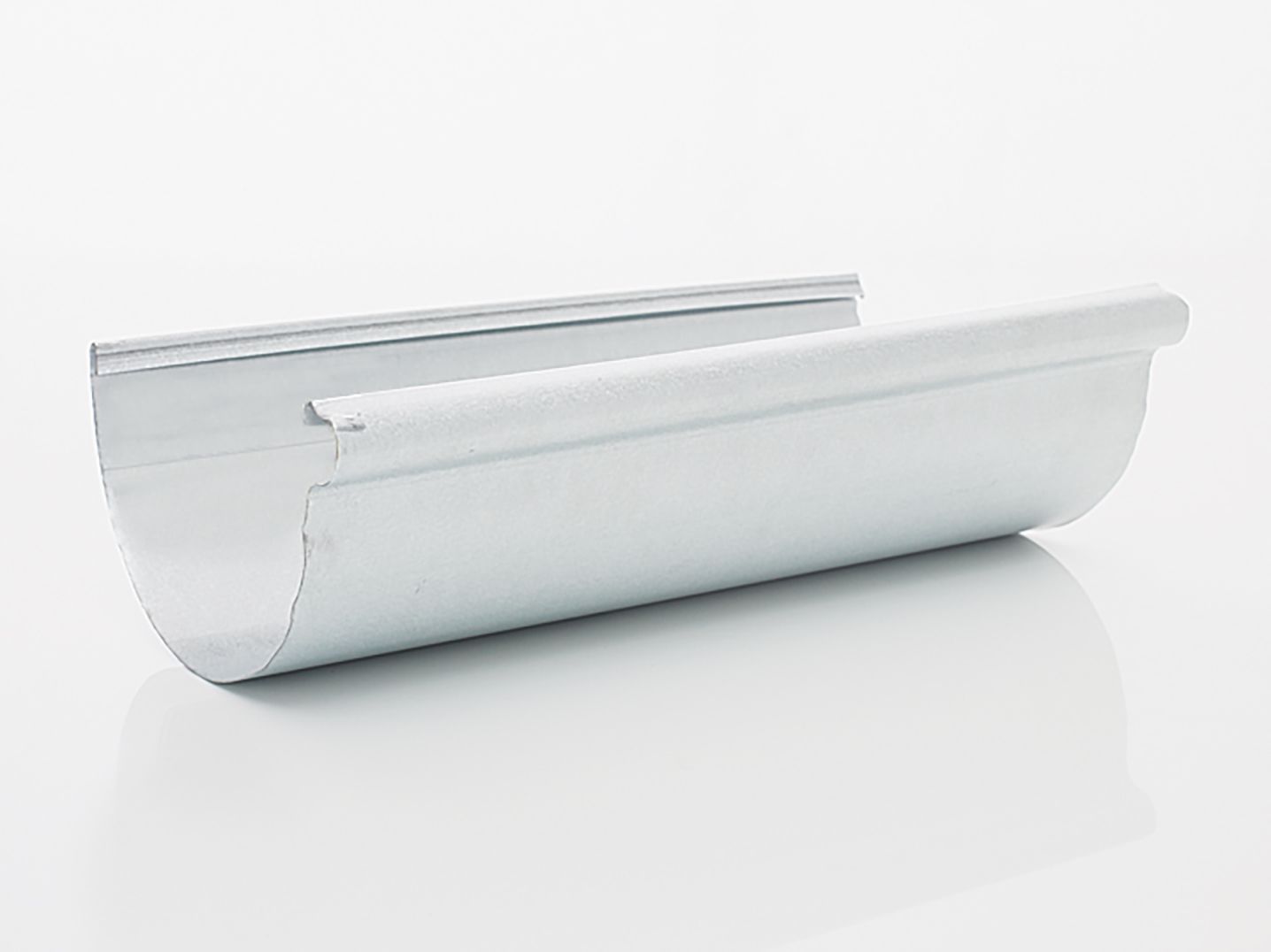 An image of a white steel gutter