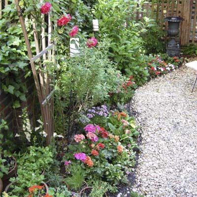 Flowering garden beds.