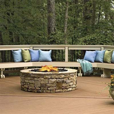 Fire pit on composite deck