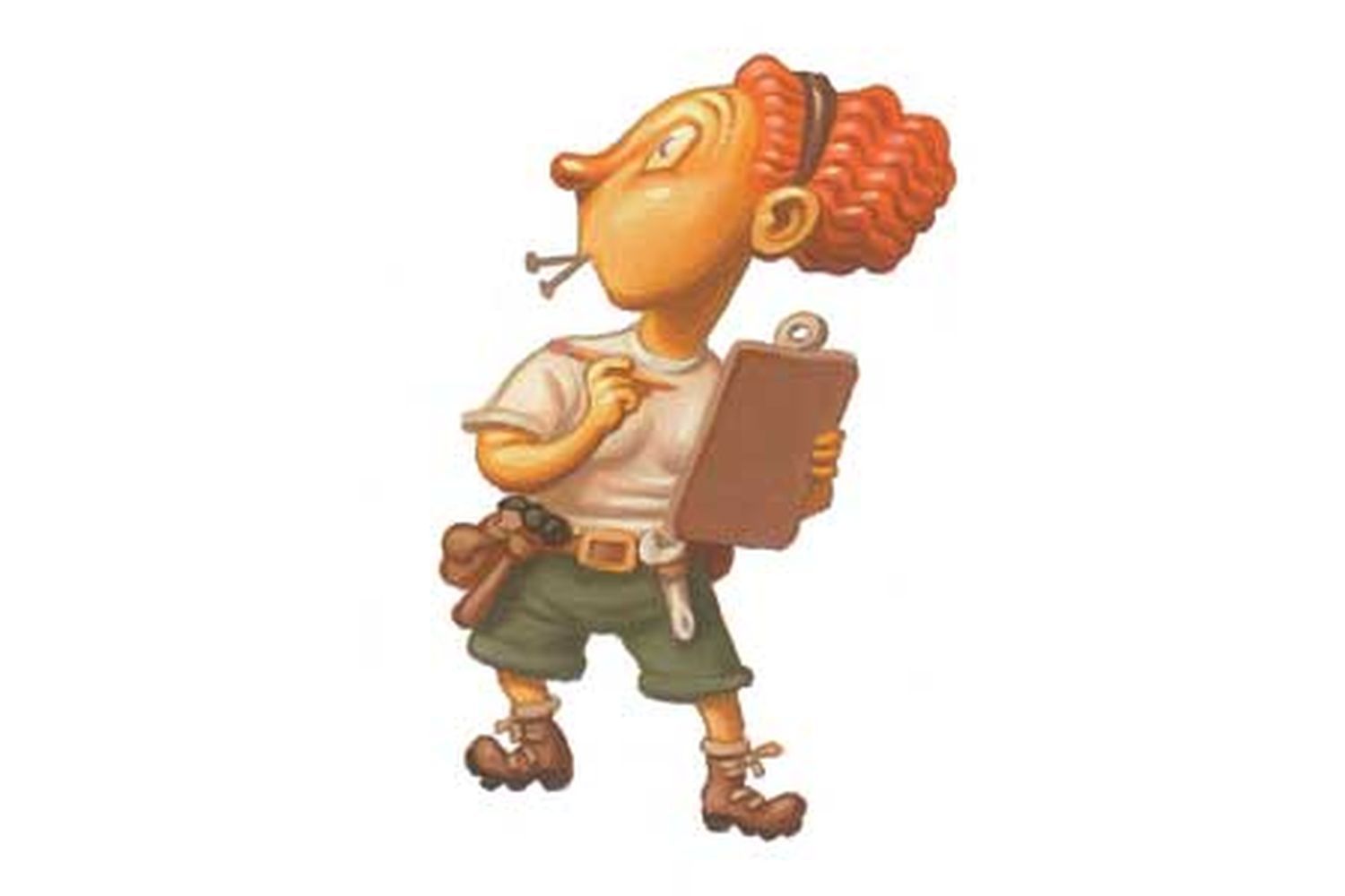 Cartoon image of a homeowner taking care of their home