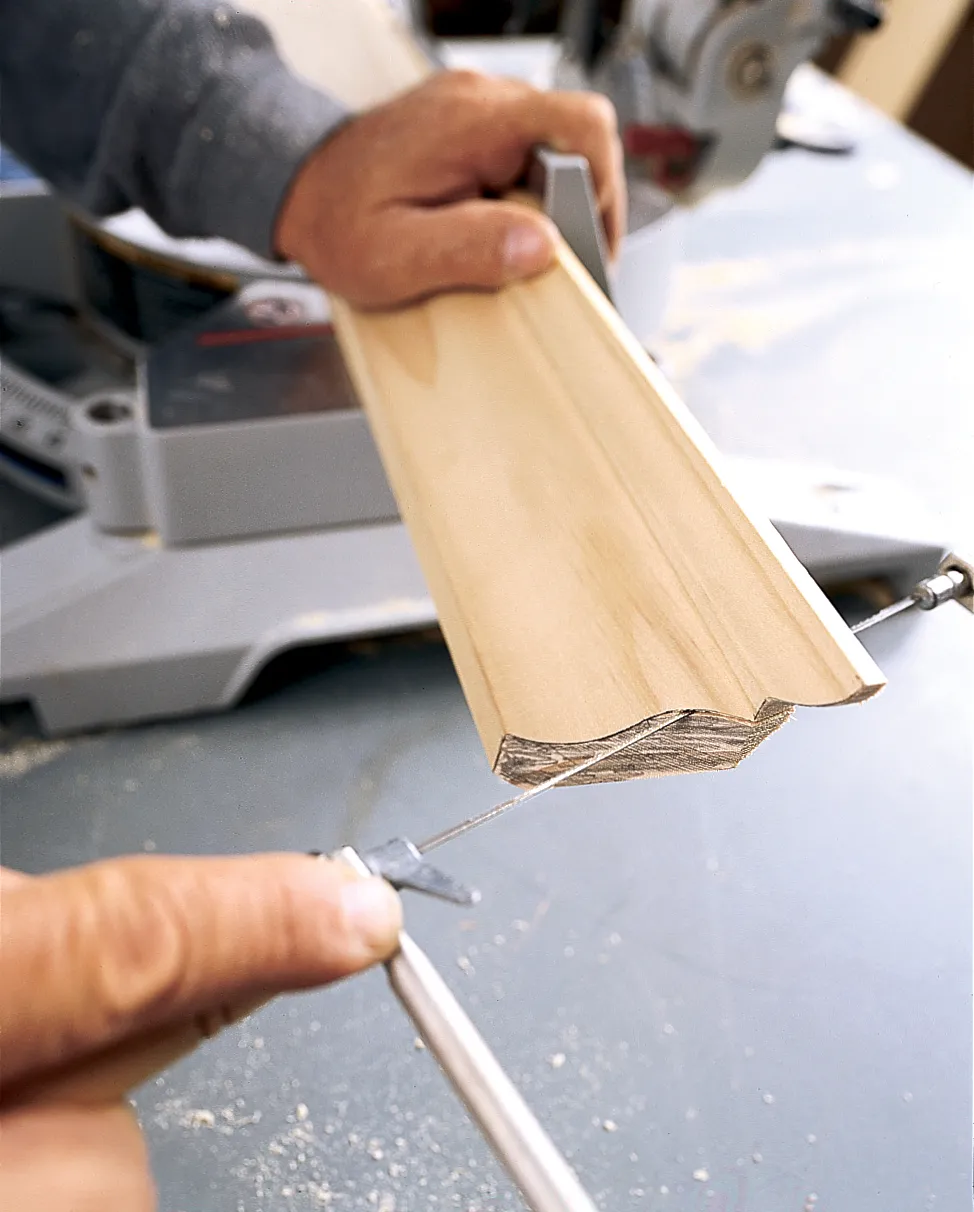 Detailed cut on crown molding