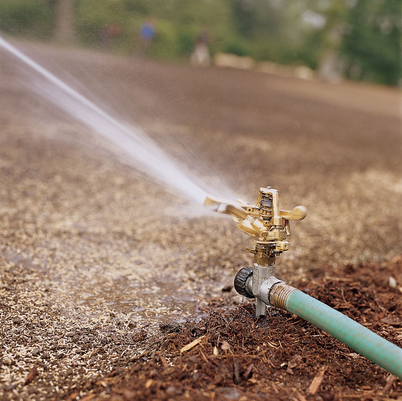 Watering soil