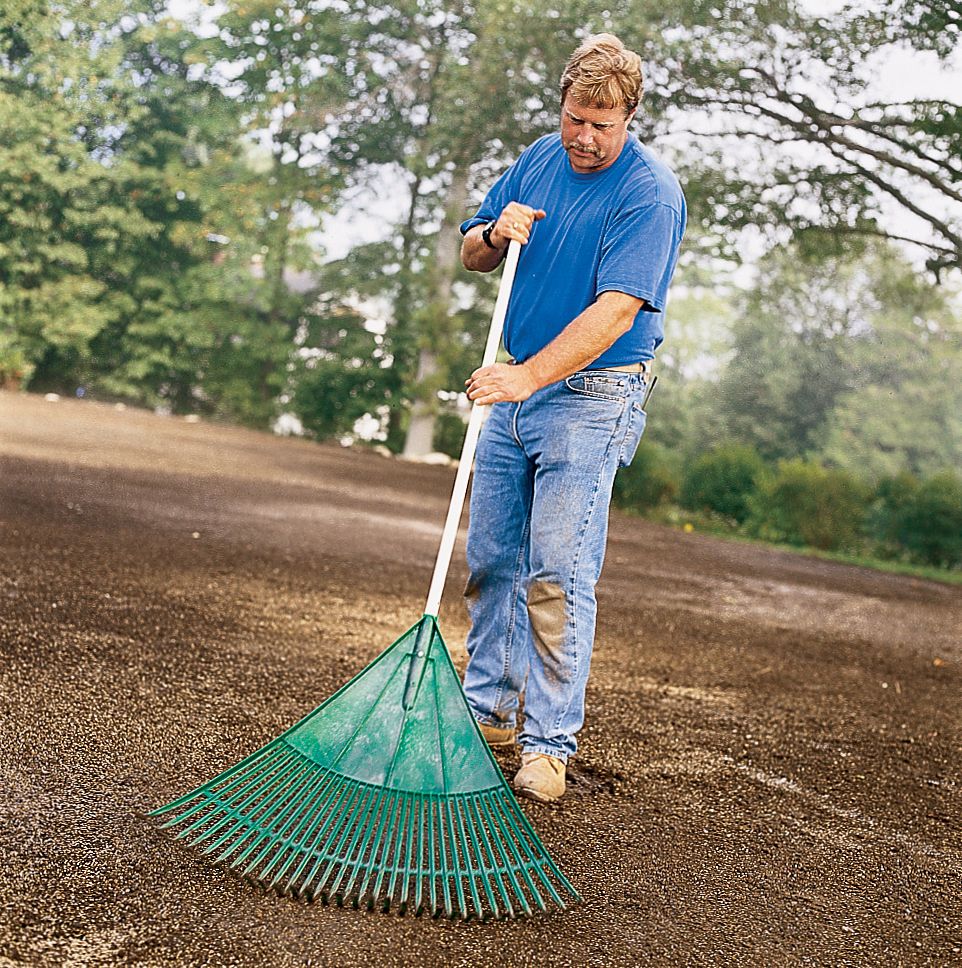 Raking soil