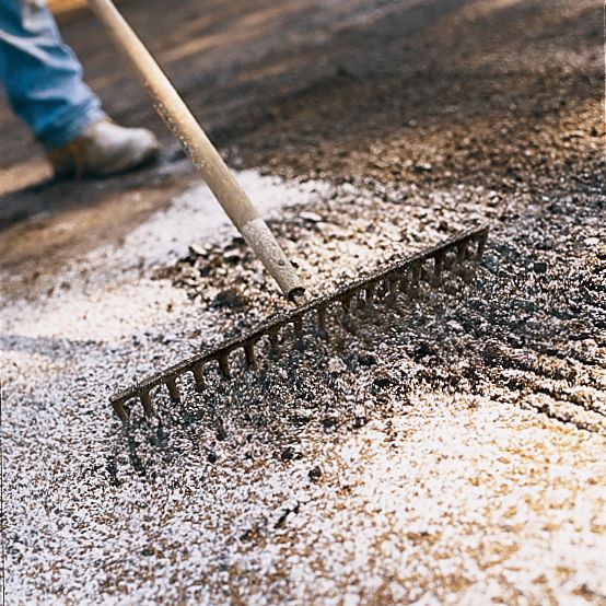 Raking the soil