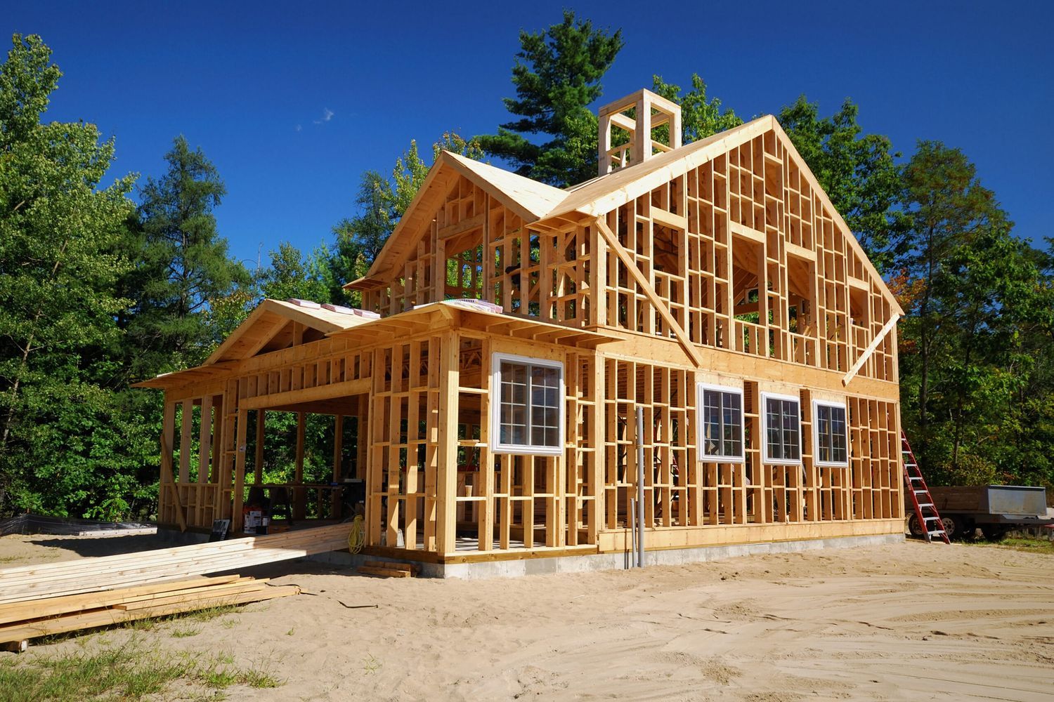 A house under construction.