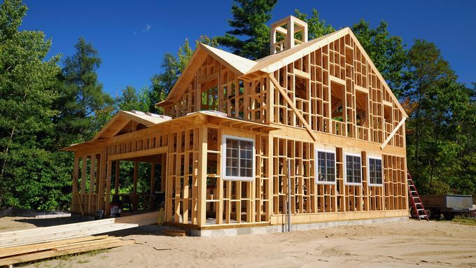 A house under construction.