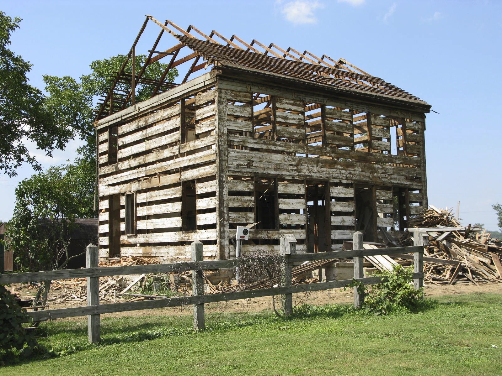 An old house that's a source for reclaimed flooring.