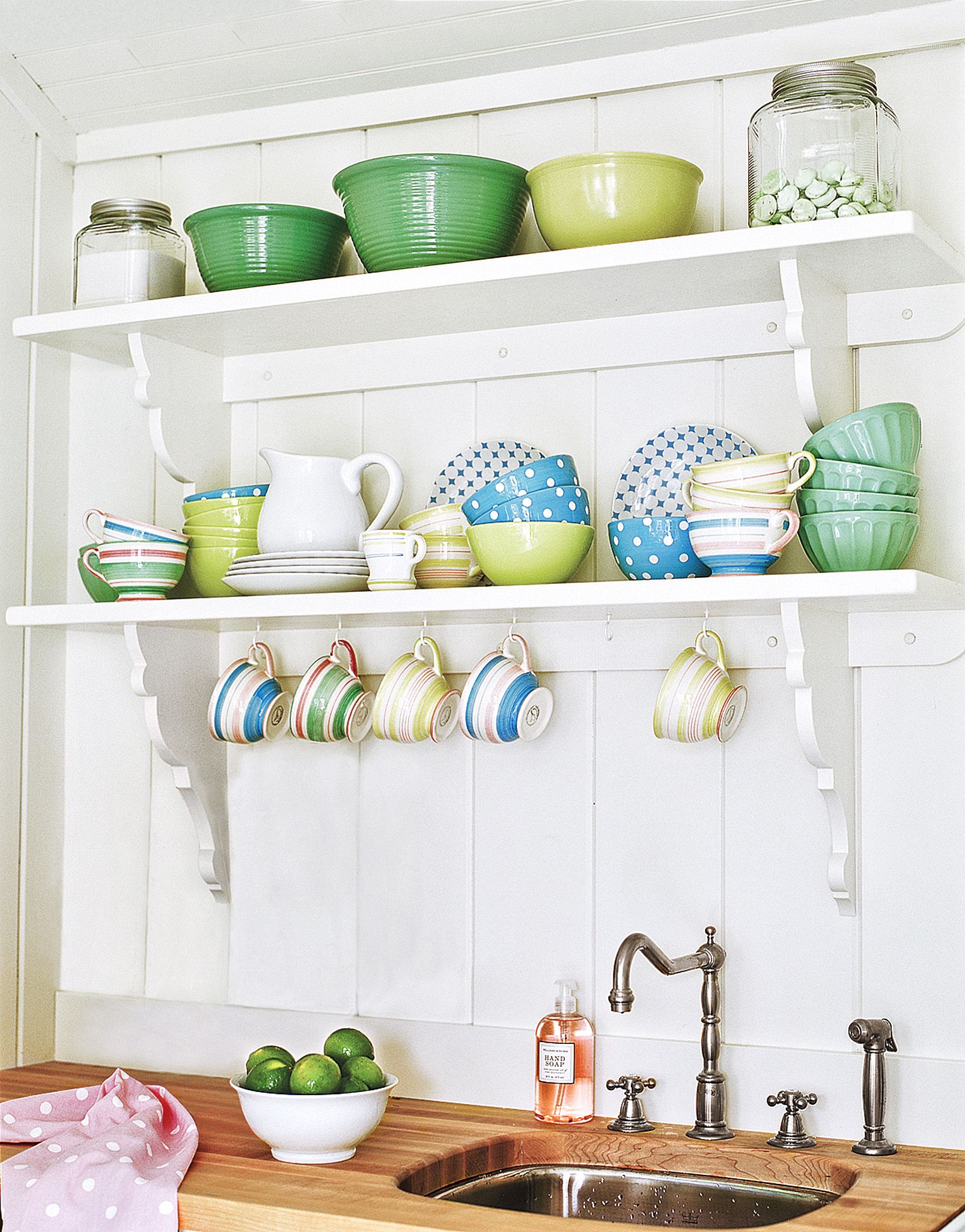 vintage shelfs and dishes