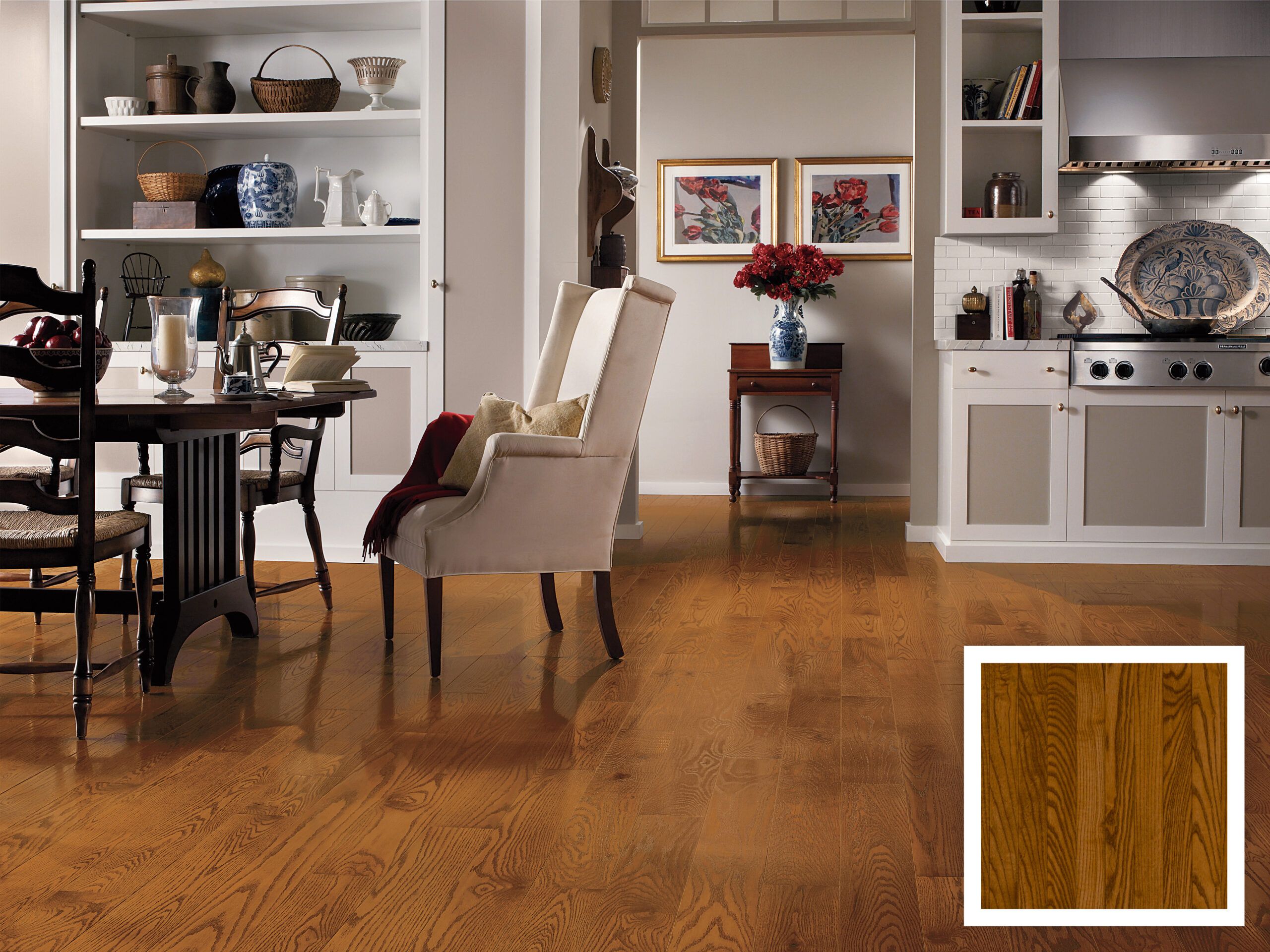 Eclectic traditional prefinished wood floors.