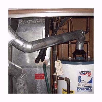 A carbon monoxide tank in a basement