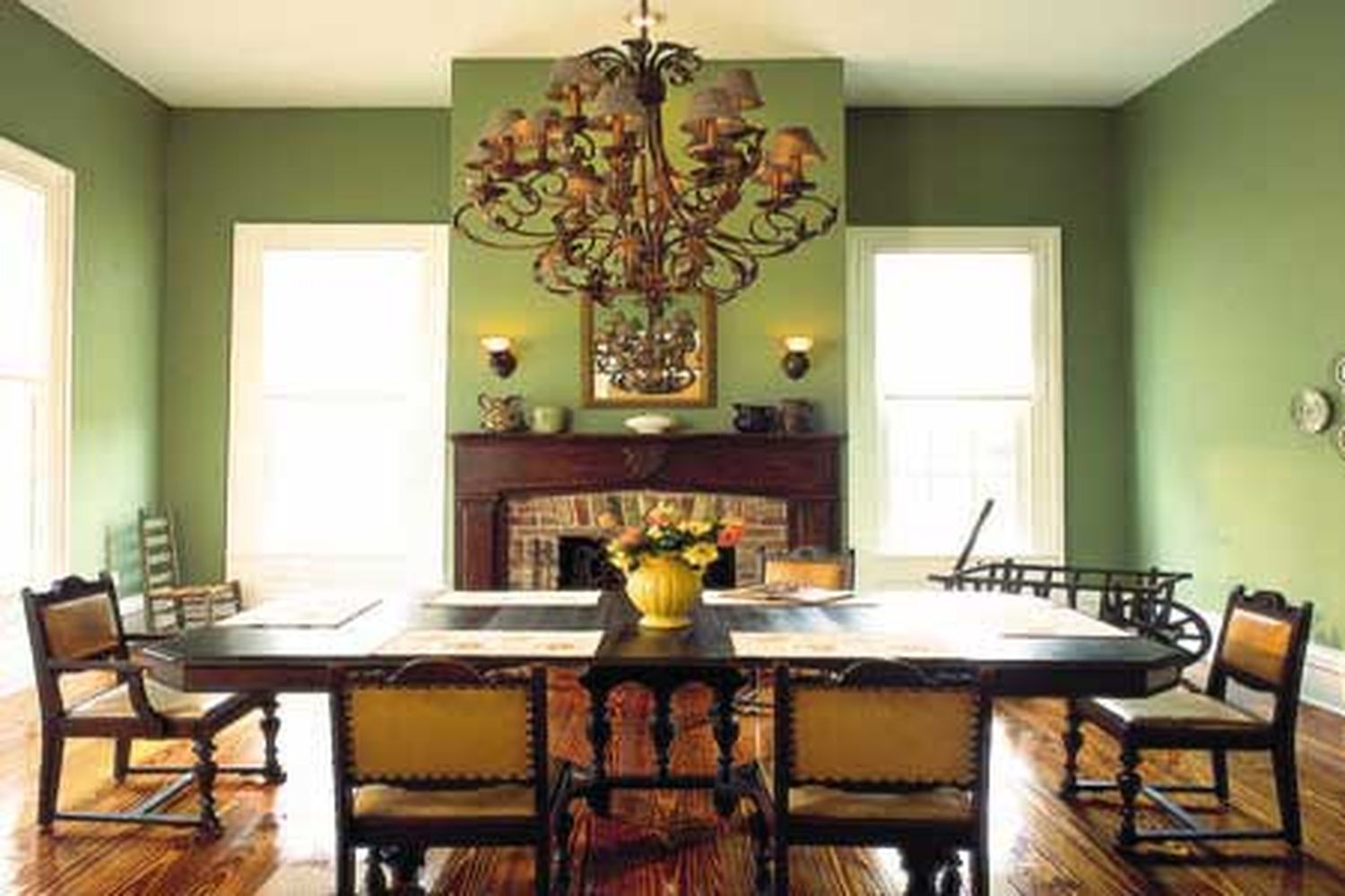 Green wall with interior design
