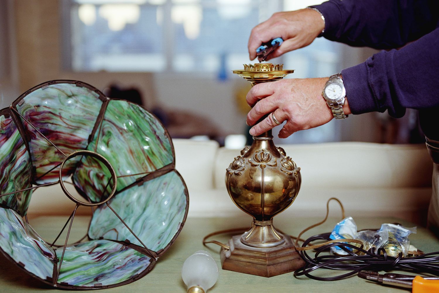 Rewiring a lamp