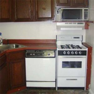 A small kitchen before and after an upgrade.