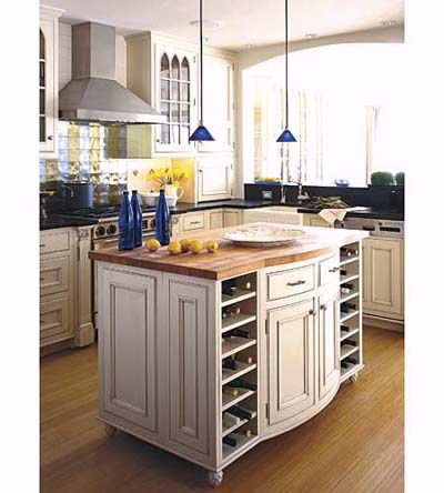 A furniture style kitchen island.