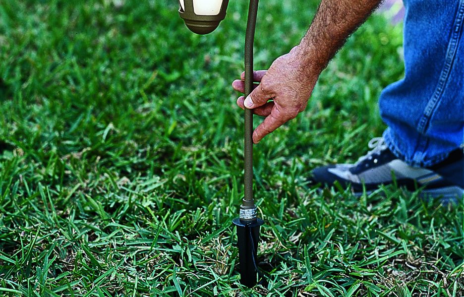 landscaping light fixtures are installed