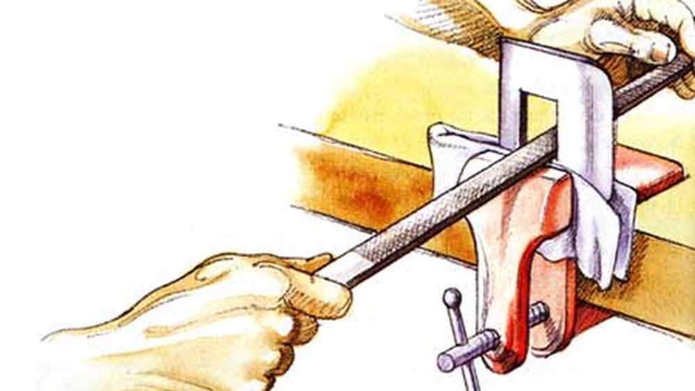 An illustration showing how door latch repair is done.