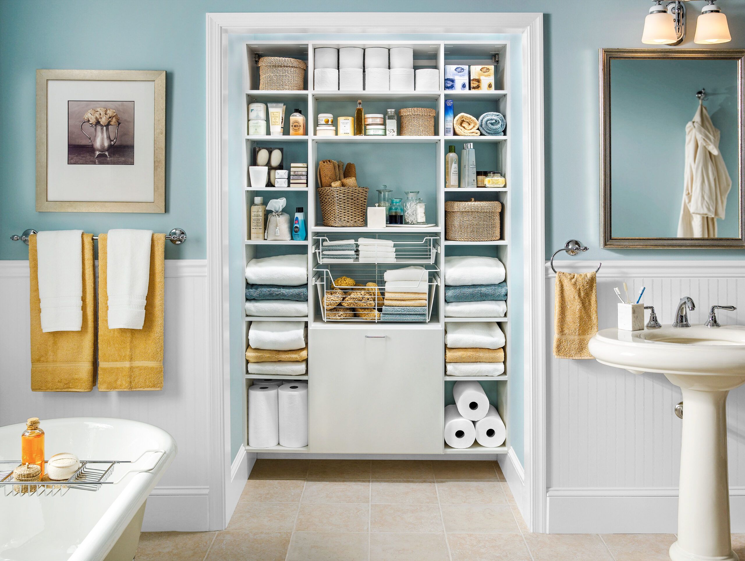 Simple Bathroom Closet Organization Ideas