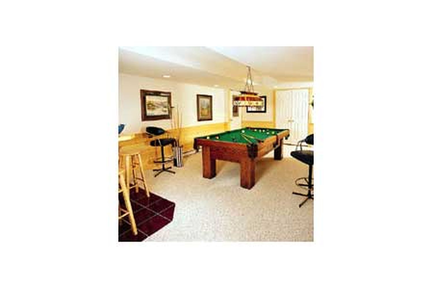 A renovated basement.