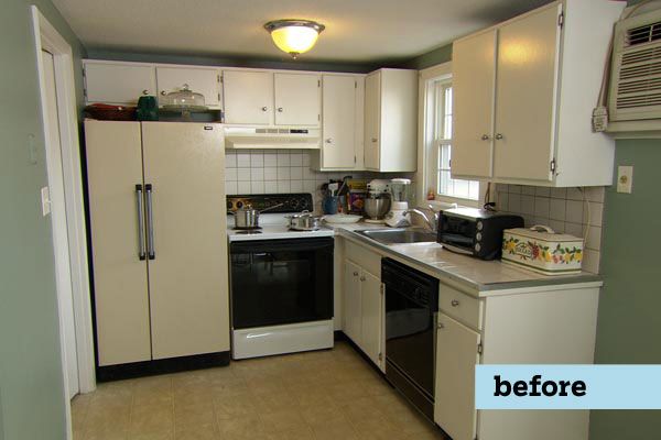 The before of a kitchen about to undergo a budget-friendly makeover.