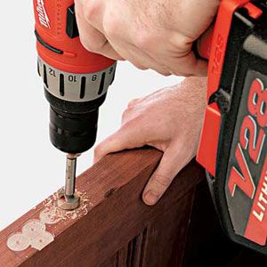 drilling a mortise into a door