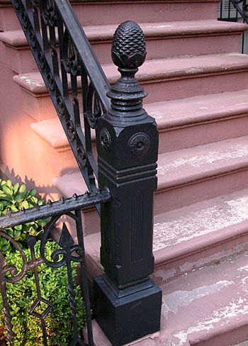 a cast iron newel post