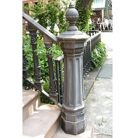 a painted newel post