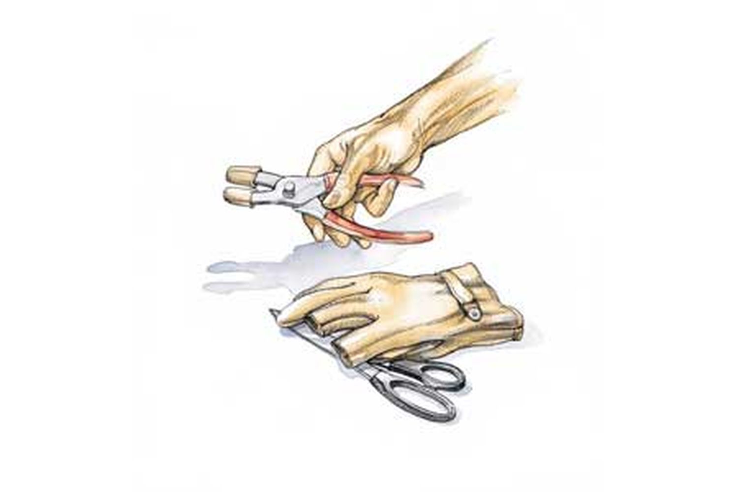 an illustration of using pliers