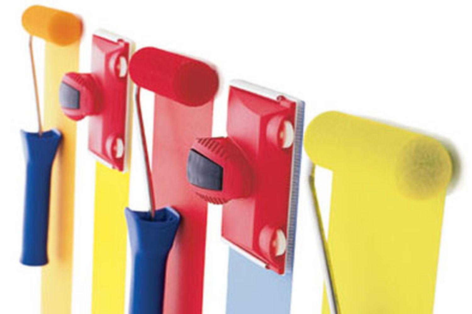 Paint rollers and pads. Tools to paint quickly.