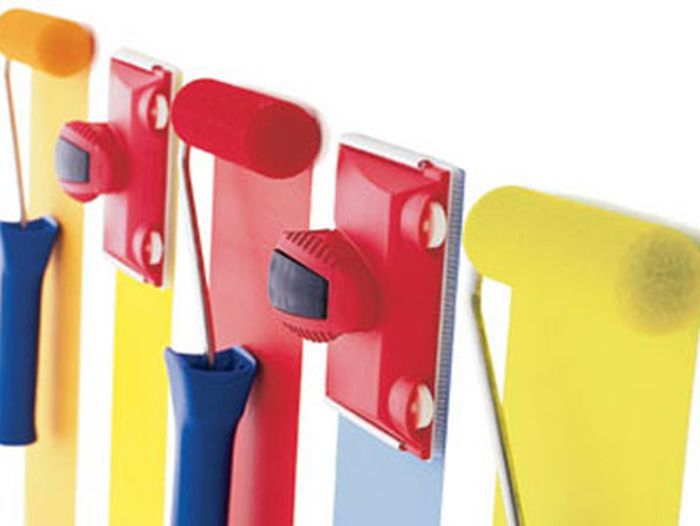 Paint rollers and pads. Tools to paint quickly.
